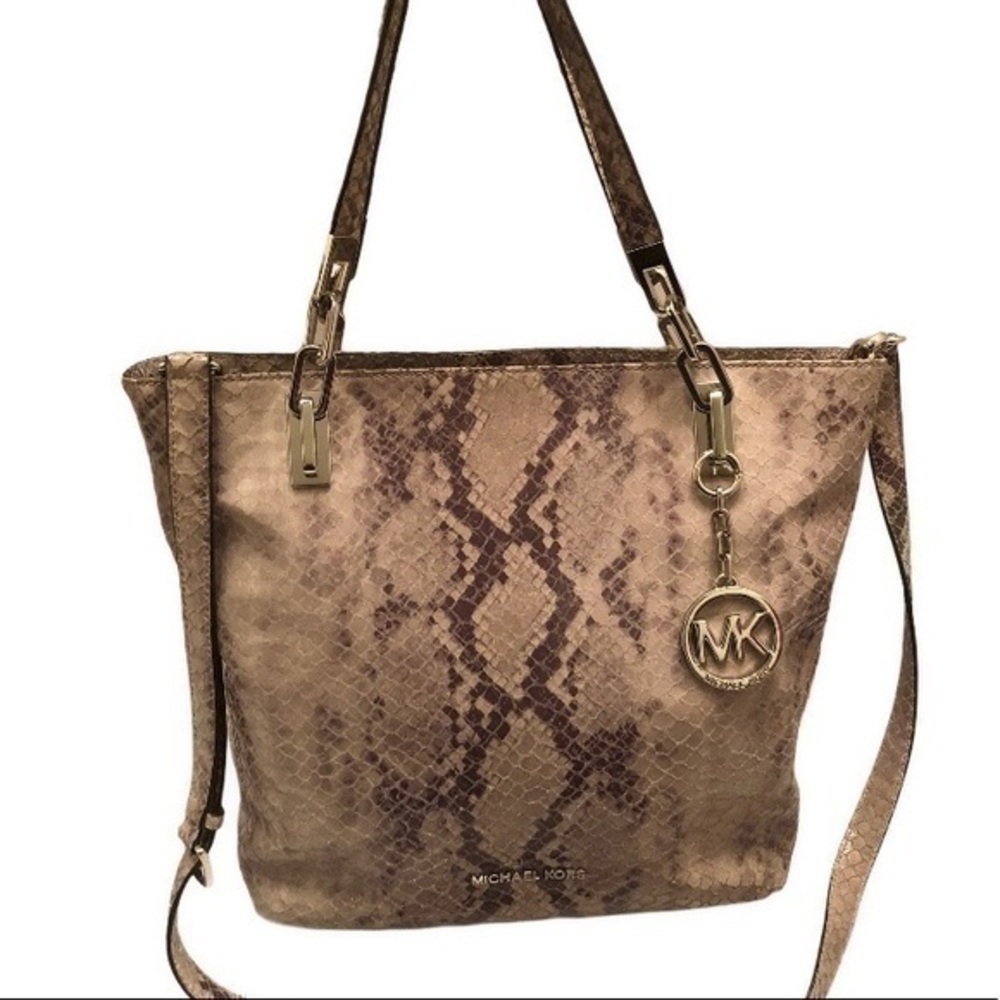 Michael kors python snakeskin embossed two way bag - image 1